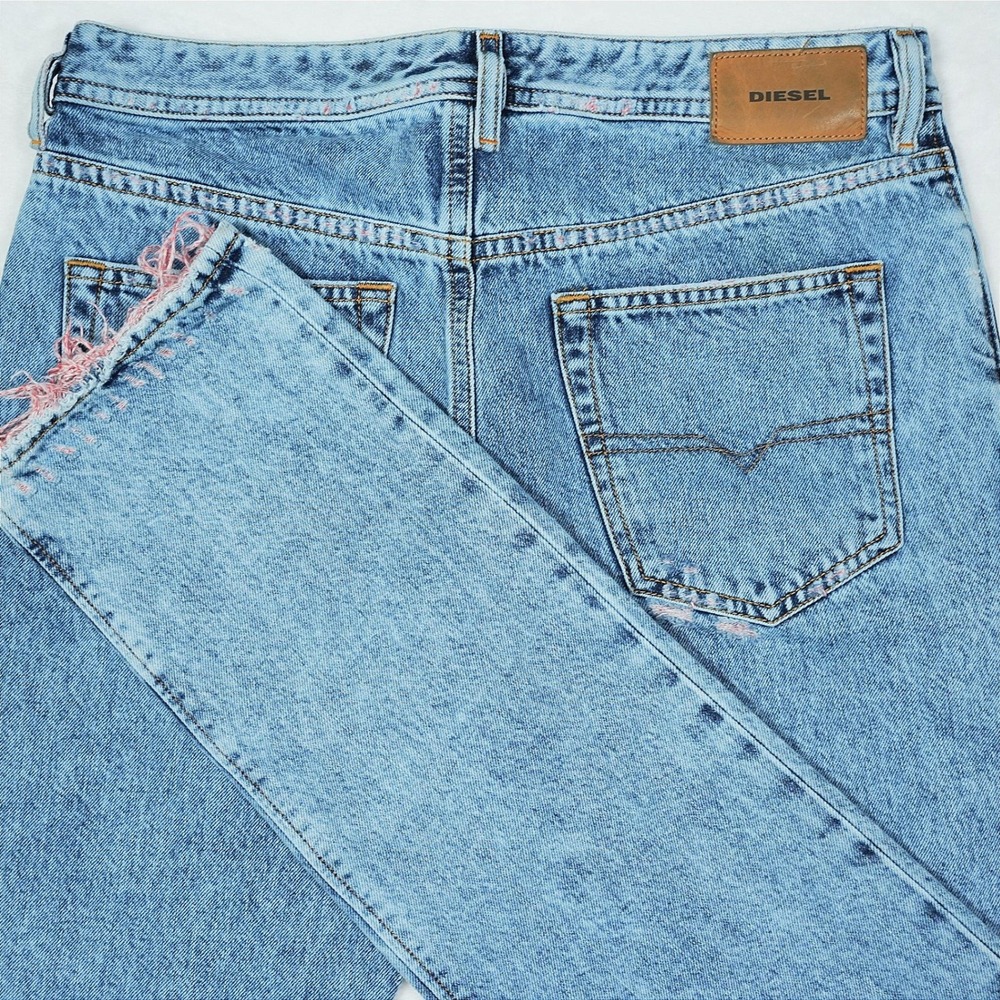 Diesel Buster Selvedge 31x32 Men Regular Slim Tapered Acid Wash Jeans Italy Made